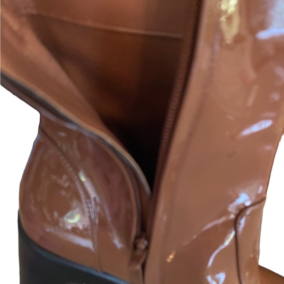 GB Levi Tate Carmel patent Leather platform booties 8.5 - Picture 6 of 10